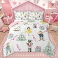 thumbnail image 1 of Homewish Bowtie Christmas Tree Full Size Comforter Sets,Xmas Nutcracker Soldier Bedding Comforter Set,Kawaii Elf Unicorn Bedding Sets For Girls Teens,Ultra Soft Home Decor Reversible,3pcs, 1 of 8
