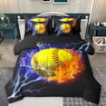 thumbnail image 1 of Homewish Boys Ball Game 7pcs Bedding Comforter Set,Tennis Sport Theme Queen Bedding Sets,Yellow Orange Black Queen Sheet Sets For Boys Kids,Breathable Home Decor Reversible, 1 of 8