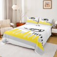 thumbnail image 1 of Homewish Boys Ball Lover Twin Sheet Sets,Rugby Football Sport Twin Fitted Sheet,White Yellow Gray Flat Sheet For Teens,Ultra Soft Home Decor,3pcs, 1 of 7