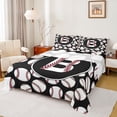 thumbnail image 1 of Homewish Boys Baseball Sports Bed Sheets, Cute Initial B Letter King Sheets, Black White Cartoon Sheet Set, Ultra Soft Bedroom Decor, 4pcs, 1 of 7