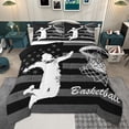 thumbnail image 1 of Homewish Boys Basketball Athlete Full Size Comforter Sets, Cartoon American Flag Bedding Comforter Set, Modern Sports Theme Reversible Bedding Sets, Microfiber Bedroom Decor, 3-Piece, 1 of 8