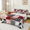 thumbnail image 1 of Homewish Boys Dirt Bike Full Size Sheets, Black Red Buffalo Plaid Bed Sheets, Modern Extreme Sport Sheet Sets, Microfiber Bedroom Decor, 4pcs, 1 of 7