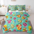 thumbnail image 1 of Homewish Boys Funny Number Twin Bedding Sets 7-Piece, Turquoise Cartoon Bedding Comforter Set, Square Triangle Abstract Reversible Sheet Sets, Luxury Bedroom Decor, 1 of 7