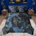 thumbnail image 1 of Homewish Boys Girls Abstract Geometric Bedding Comforter Set 7pcs,Gradient Black Blue Queen Bedding Sets Super Cozy,Animal Snake Print Queen Sheet Sets,Lightweight Room Decor,Reversible, 1 of 8