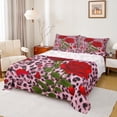 thumbnail image 1 of Homewish Boys Girls Animal Cheetah Print 4 Pieces Queen Sheet Sets,Floral Wildlife Leopard Ultra Soft Flat Sheet,Chic Floral Red Rose Queen Fitted Sheet,Microfiber Bedroom Decor, 1 of 7