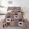 thumbnail image 1 of Homewish Boys Girls Animal Deer Bear Bedding Comforter Set 2pcs,Geometric Plaid Grid Twin Comforter Sets Microfiber,Woodland Wildlife Breathable Bedding Set,Breathable Home Decor,Reversible, 1 of 8