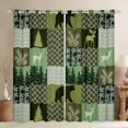 thumbnail image 1 of Homewish Boys Girls Animal Deer Bear Curtains Pack of 2 (42x84 Each),Geometric Plaid Grid Curtains Blackout,Woodland Wildlife Bedroom Curtains,Breathable Home Decor, 1 of 6