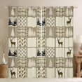 thumbnail image 1 of Homewish Boys Girls Animal Deer Curtains Pack of 2 (42x84 Each),Geometric Plaid Grid Curtains Blackout,Woodland Wildlife Bedroom Curtains,Breathable Home Decor, 1 of 6