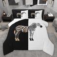 thumbnail image 1 of Homewish Boys Girls Animal Zebra Bedding Comforter Set 2pcs,Abstract Geometric Stripes Twin Comforter Sets Microfiber,Jungle Wildlife Breathable Bedding Set,Lightweight Room Decor,Reversible, 1 of 8