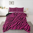 thumbnail image 1 of Homewish Boys Girls Animal Zebra Print Full Size Comforter Sets 3-Piece,Abstract Geometric Stripes Bedding Comforter Set,Black Pink Lightweight Bedding Sets,Microfiber Bedroom Decor,Reversible, 1 of 8