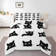 thumbnail image 1 of Homewish Boys Girls Black Cats Bedding Comforter Set 2pcs,Cartoon Animal Twin Comforter Sets Microfiber,Kawaii Pet Breathable Bedding Set,Super Cozy Room Decor,Reversible, 1 of 8