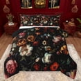 thumbnail image 1 of Homewish Boys Girls Chic Floral Flowers 3 Pieces Queen Comforter Set,Exotic Style Ultra Soft Bedding Sets,Retro Vintage Aesthetic Bedding Comforter Set Breathable,Super Cozy Room Decor, 1 of 8