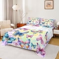 thumbnail image 1 of Homewish Boys Girls Colorful Butterflies Full Size Sheets 4-Piece,Abstract Gradient Leopard Print Breathable Bed Sheets,Dreamy Princess Lightweight Sheet Sets,Luxury Bedroom Decor, 1 of 7