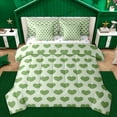 thumbnail image 1 of Homewish Boys Girls Green Love Heart Bedding Comforter Set 7-Piece,Dreamy Princess King Bedding Sets,Happy Valentine's Day Ultra Soft Bed Sheets,Lightweight Room Decor,Reversible, 1 of 8