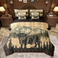 thumbnail image 1 of Homewish Boys Girls Highland Cow Bedding Comforter Set 7-Piece,Vintage Lodge Cabin King Bedding Sets,Farmhouse Animal Ultra Soft Bed Sheets,Microfiber Bedroom Decor,Reversible, 1 of 8