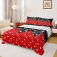 thumbnail image 1 of Homewish Boys Girls Kawaii Bow Knot 4 Pieces Queen Sheet Sets,Polka Dots Ultra Soft Flat Sheet,Black Red Queen Fitted Sheet,Breathable Home Decor, 1 of 7