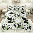 thumbnail image 1 of Homewish Boys Girls Kawaii Panda Bedding Comforter Set 2pcs,Green Tree Leaves Twin Comforter Sets Microfiber,Cartoon Animal Breathable Bedding Set,Lightweight Room Decor, 1 of 8