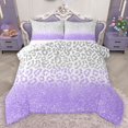 thumbnail image 1 of Homewish Boys Girls Leopard Print Full Size Comforter Sets 3-Piece,Bling Glitter Bedding Comforter Set,Gradient Pink Grey Lightweight Bedding Sets,Microfiber Bedroom Decor,Reversible, 1 of 8