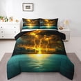 thumbnail image 1 of Homewish Boys Girls Orange Lightning Bedding Comforter Set 2pcs,Abstract Gradient Twin Comforter Sets Microfiber,Natural Disaster Breathable Bedding Set,Microfiber Bedroom Decor,Reversible, 1 of 8