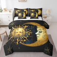 thumbnail image 1 of Homewish Boys Girls Sun And Moon Bedding Comforter Set 7pcs,Bohemian Theme Queen Bedding Sets Super Cozy,Exotic Style Queen Sheet Sets,Ultra Soft Home Decor,Reversible, 1 of 8