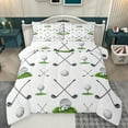 thumbnail image 1 of Homewish Boys Golf Sports Bedding Comforter Set for Kids, Abstract Stripes Twin Comforter Sets, White Green Cartoon Reversible Bedding Set, Luxury Bedroom Decor, 2 Pieces, 1 of 8