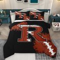 thumbnail image 1 of Homewish Boys Personalized Gifts Full Size Comforter Sets,Brown Letter R Bedding Comforter Set,Rugby Pattern Bedding Sets For Teens,Lightweight Room Decoration Reversible,3-Piece, 1 of 8