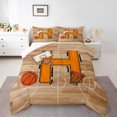 thumbnail image 1 of Homewish Boys Sport Basketball Queen Comforter Set, Initial H Letter Bedding Sets, Chic Stripes Abstract Reversible Bedding Comforter Set, Ultra Soft Bedroom Decor, 3 Pieces, 1 of 8