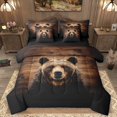 thumbnail image 1 of Homewish Brown Bear 7-Piece Twin Bedding Sets For Teens Boys Girls,Jungle Animal Wildlife Bedding Comforter Set,Retro Vintage Cabin Breathable Sheet Sets,Breathable Home Decor,Reversible, 1 of 8