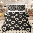 thumbnail image 1 of Homewish Brown Black Floral 7pcs Bedding Comforter Set,Cartoon Blossom Queen Bedding Sets,Cute Flower Queen Sheet Sets For Girls Kids,Ultra Soft Home Decor Reversible, 1 of 8