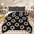 thumbnail image 1 of Homewish Brown Black Floral Queen Comforter Set,Cartoon Blossom Bedding Sets,Cute Flower Bedding Comforter Set For Girls Kids,Ultra Soft Home Decor Reversible,3 Pieces, 1 of 8