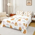 thumbnail image 1 of Homewish Brown Kawaii Capybara Twin Sheet Sets,Colorful Rainbow Twin Fitted Sheet,Cute Multicolor Loves Flat Sheet For Girl Teens,Ultra Soft Home Decor,3 Pieces, 1 of 7
