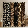 thumbnail image 1 of Homewish Brown Leopard Print Black Out Curtains for Women, Giraffe Cheetah Animal Curtains Pack of 2 (42x63 Each), Fashion Abstract Bedroom Curtains, Blackout Curtains Bedroom Decor, 1 of 7