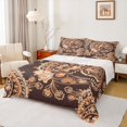 thumbnail image 1 of Homewish Brown Paisley Print Twin Sheet Sets for Adult, Vintage Damask Flower Twin Fitted Sheet, Southwestern Theme Flat Sheet, Super Cozy Room Decor, 3-Piece, 1 of 7