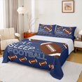 thumbnail image 1 of Homewish Kids Brown Rugby Sports King Bed Sheets, Eat Football Sleep Boys Sheets, 4pcs, 1 of 7