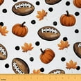 thumbnail image 1 of Homewish Brown Rugby Sports Fabric by the Yard 2 Yards, Cartoon Autumn Maple Leaf Sewing Fabric, Teens Boys Girls Kids Fabric for Sewing, Luxury Bedroom Decor, 1 of 6