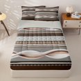 thumbnail image 1 of Homewish Brown Spiral Swirl Zipper Queen Comforter Set with Fitted Sheet and 2 Pillowcases,Geometric Artwork Zipper Bedding Set,Light Gray Reversible,4pcs, 1 of 8