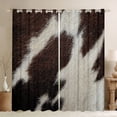 thumbnail image 1 of Homewish Brown White Cowhide Curtains Pack of 2 (42x84 Each),Cattle Hide Print Curtains Blackout,Rustic Farmhouse Bedroom Curtains For Teens,Super Cozy Room Decor, 1 of 6