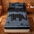 thumbnail image 1 of Homewish Buffalo Plaid Bear Art Zipper Twin Comforter Sets with Fitted Sheet and 2 Pillowcases,Pine Silhouette Zipper Bedding Set For Boys,Black Reversible,4pcs, 1 of 7