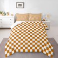 thumbnail image 1 of Homewish Buffalo Plaid Child Bedding Comforter Set, Modern Abstract Artwork Twin Comforter Sets, Orange Stripes Line Reversible Bedding Set, Breathable Home Decor, 2 Pieces, 1 of 8