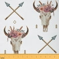 thumbnail image 1 of Homewish Bull Skull Fabric by the Yard 1 Yard,Rustic Farmhouse Cabin Home Decor Fabric by the Yard,Pink Flower Floral Sewing Fabric For Boys Kids,Breathable Home Decor, 1 of 5