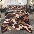 thumbnail image 1 of Homewish Camo Camouflage 3 Pieces Queen Comforter Set for Teens Female Men,Abstract Geometric Ultra Soft Bedding Sets,Black Brown Bedding Comforter Set Breathable,Breathable Home Decor,Reversible, 1 of 8