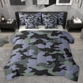 thumbnail image 1 of Homewish Camo Camouflage Bedding Comforter Set 7-Piece for Teens Female Men,Abstract Geometric King Bedding Sets,Green Black Grey Ultra Soft Bed Sheets,Breathable Home Decor,Reversible, 1 of 8