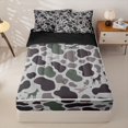 thumbnail image 1 of Homewish Camo Dog Duck Zipper Full Size Comforter Sets with Fitted Sheet and 2 Pillowcases,Brown Green Camouflage Zipper Bedding Set,Black Reversible,4pcs, 1 of 8