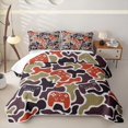 thumbnail image 1 of Homewish Camo Gaming Pad Quilt King,Modern Video Game King Coverlet Set,Orange Brown,3 Pieces, 1 of 7