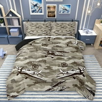 Homewish Camouflage Plane Bedding Comforter Set 2pcs for Female Men Adults,Transportation Theme Twin Comforter Sets Microfiber,Abstract Camo Breathable Bedding Set,Luxury Bedroom Decor,Reversible