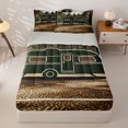 thumbnail image 1 of Homewish Camping RV Zipper Full Size Comforter Sets with Fitted Sheet and 2 Pillowcases For Travel Trailers,Abstract Jungle Leopard Print Zipper Bedding Set,Lightgray Reversible,4-Piece, 1 of 7