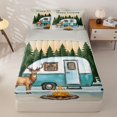 thumbnail image 1 of Homewish Camping RV Zipper Twin Comforter Sets with Fitted Sheet and 2 Pillowcases For Travel Trailers,Rustic Cabin Deer Zipper Bedding Set For Boys Kids,Lightgray Reversible,4 Pieces, 1 of 7