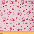 thumbnail image 1 of Homewish Candy Cane Fabric by the Yard 3 Yard,Cartoon Flower Floral Sewing Fabric,Red Heart Print Room Decor Fabric by the Yard For Girls Kids,Ultra Soft Home Decor, 1 of 6