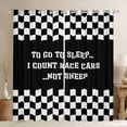 thumbnail image 1 of Homewish Car Theme Boy Black Out Curtains,Black White Curtains Pack of 2 (42x63 Each),Geometric Plaid Bedroom Curtains,Luxury Bedroom Decor, 1 of 6