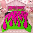 thumbnail image 1 of Homewish Cartoon Abstract Stripes Full Size Comforter Sets, Pink Green Bedding Comforter Set, Teens Kids Boys Girl Reversible Bedding Sets, Lightweight Room Decor, 3-Piece, 1 of 8